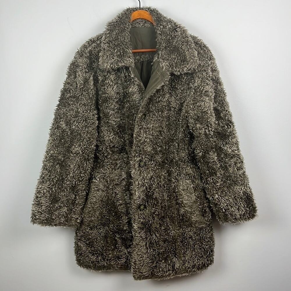 Vintage Mulberry street women’s button down shaggy reversible coat